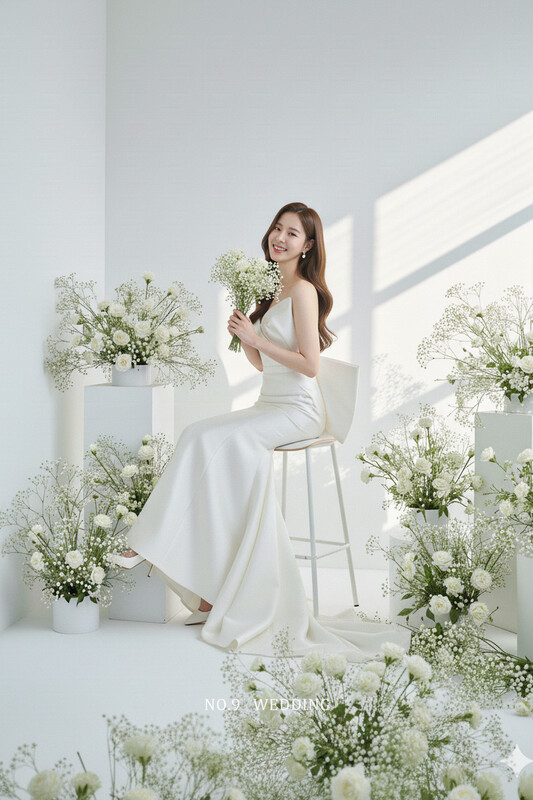 第九大道婚紗 HELENA SEOUL 台北韓國品牌婚紗｜現代俐落歐美剪裁白紗，法式復古建築窗景宴客修身魚尾禮服